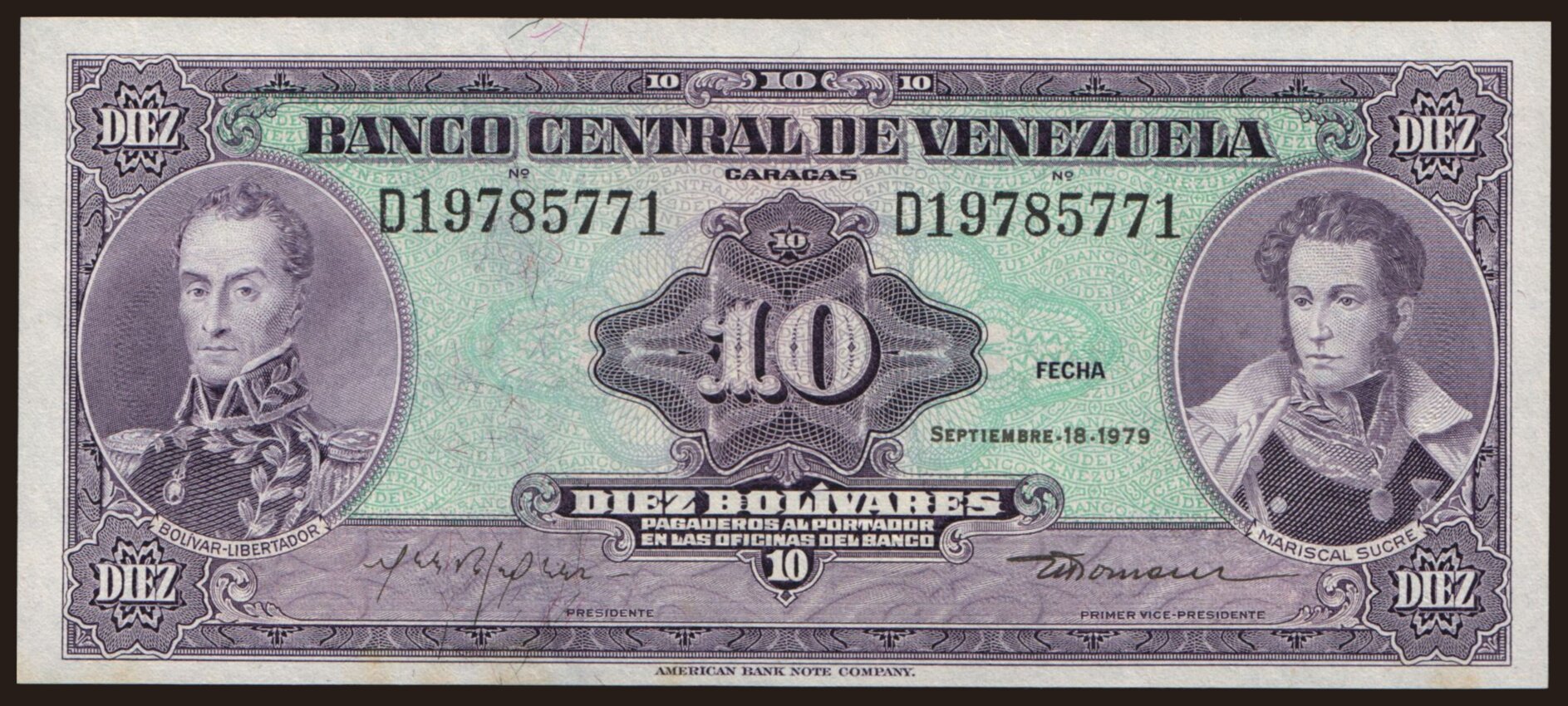 10 bolivares, 1979