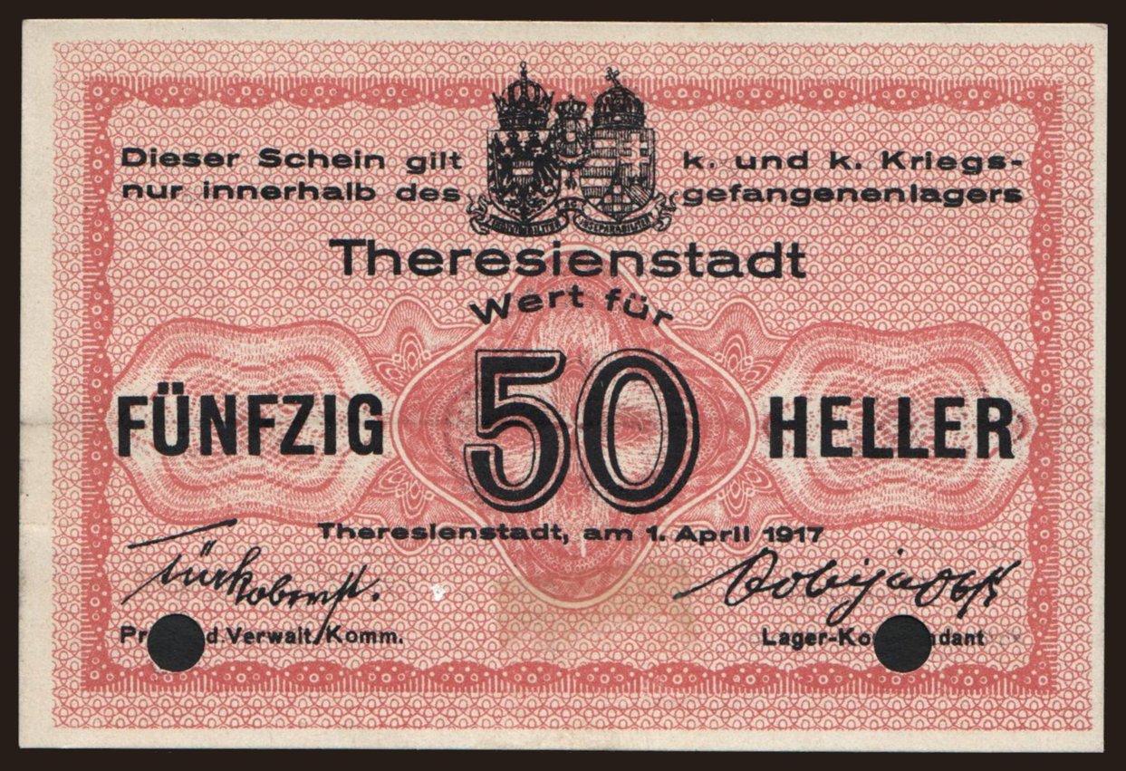 Theresienstadt, 50 Heller, 1917