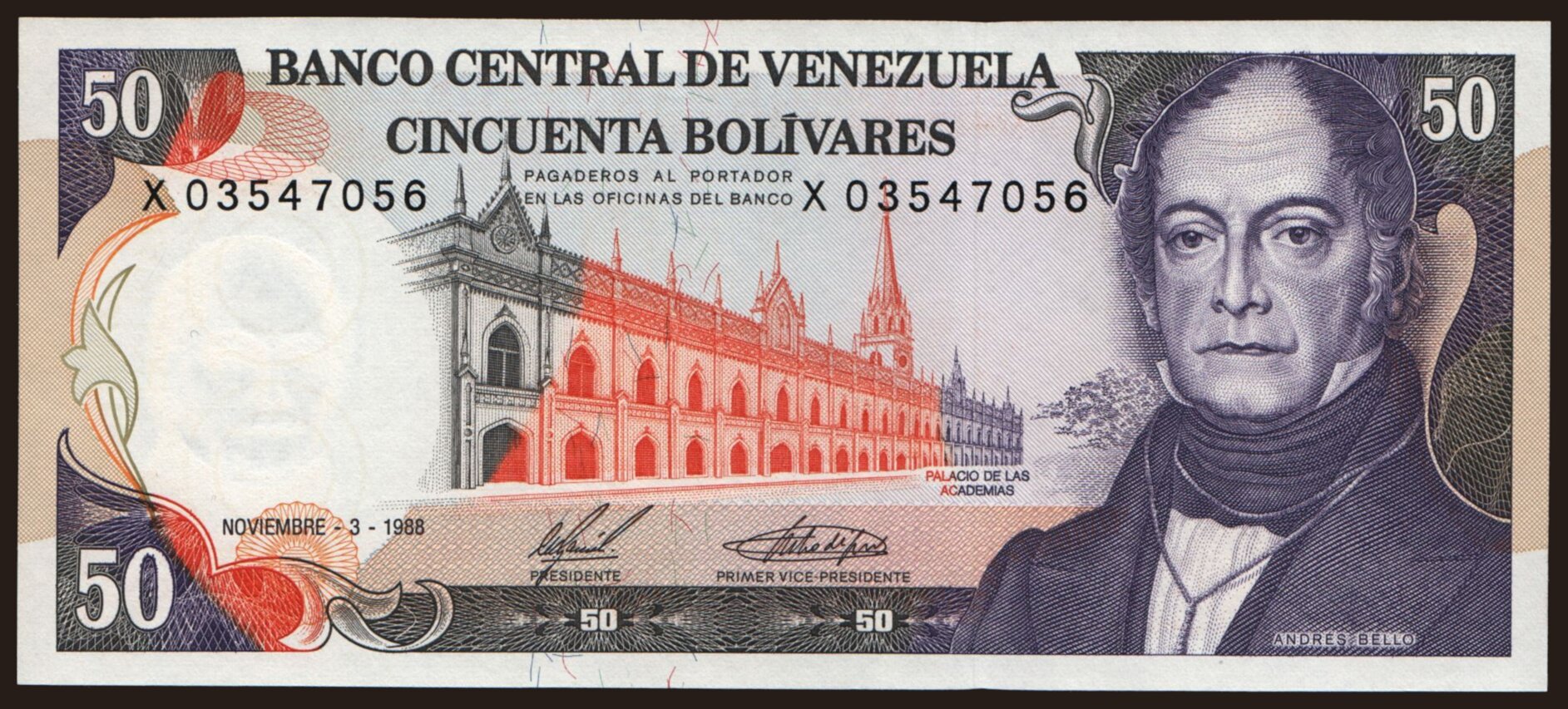 50 bolivares, 1988