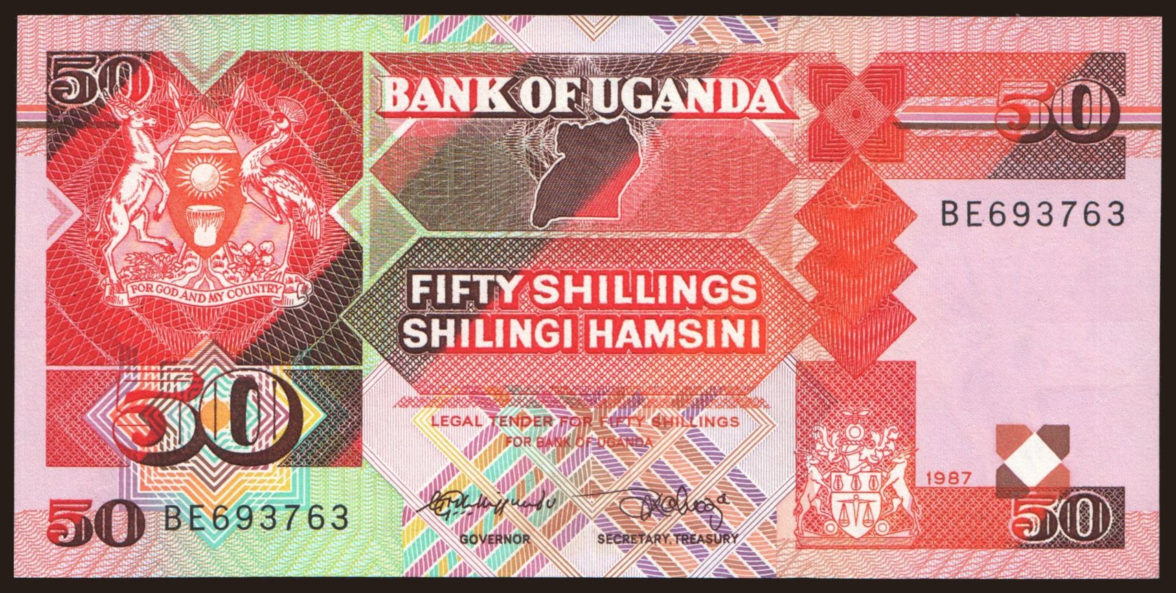 50 shillings, 1987