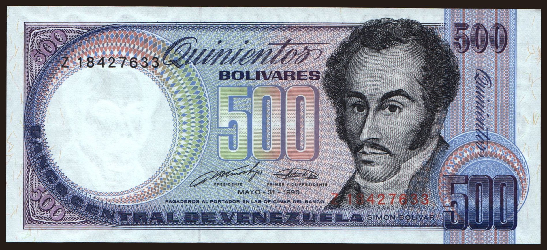 500 bolivares, 1990
