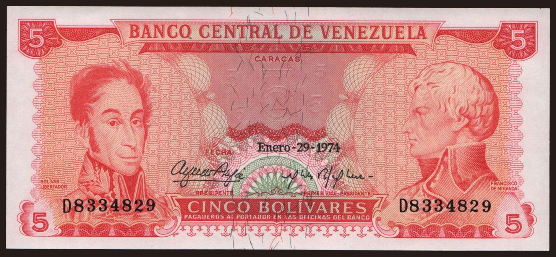 5 bolivares, 1974