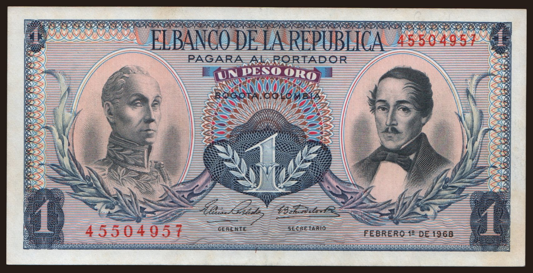 1 peso, 1968