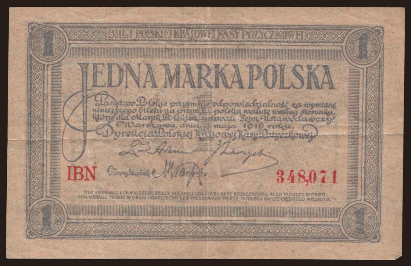1 marka, 1919