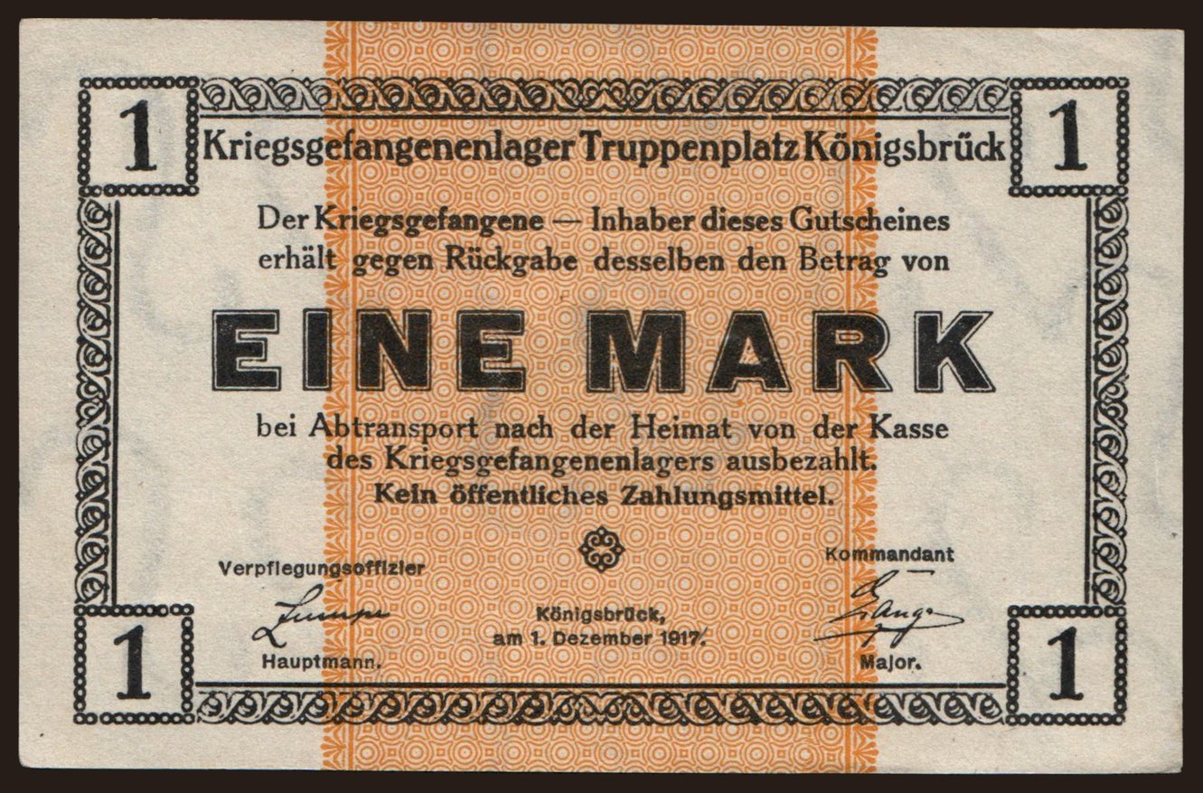 Königsbrück, 1 Mark, 1918