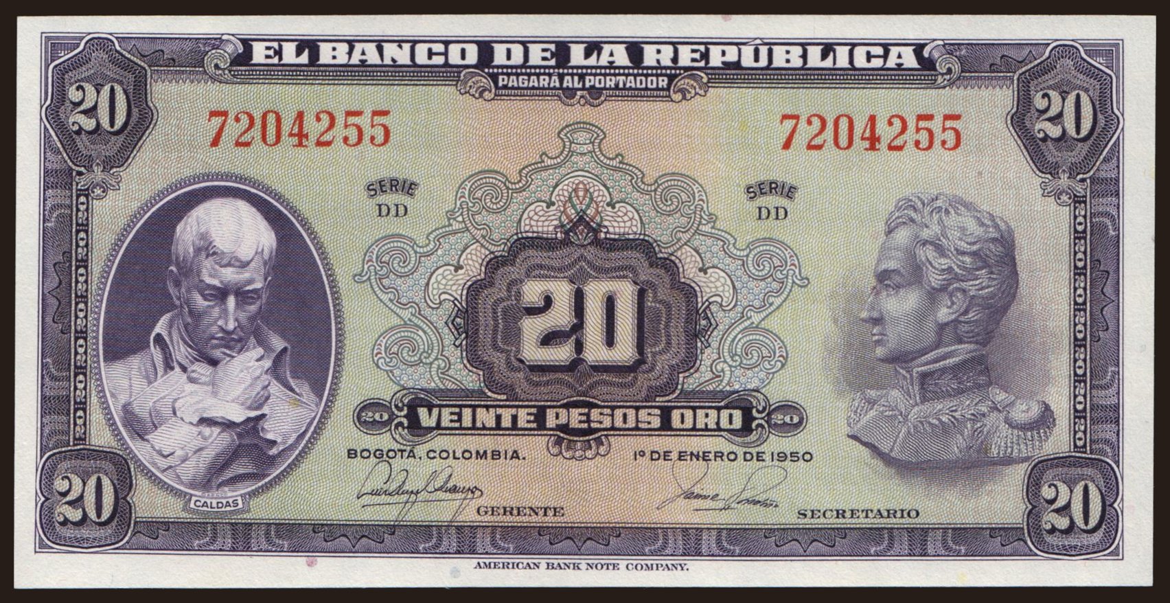 20 pesos, 1950