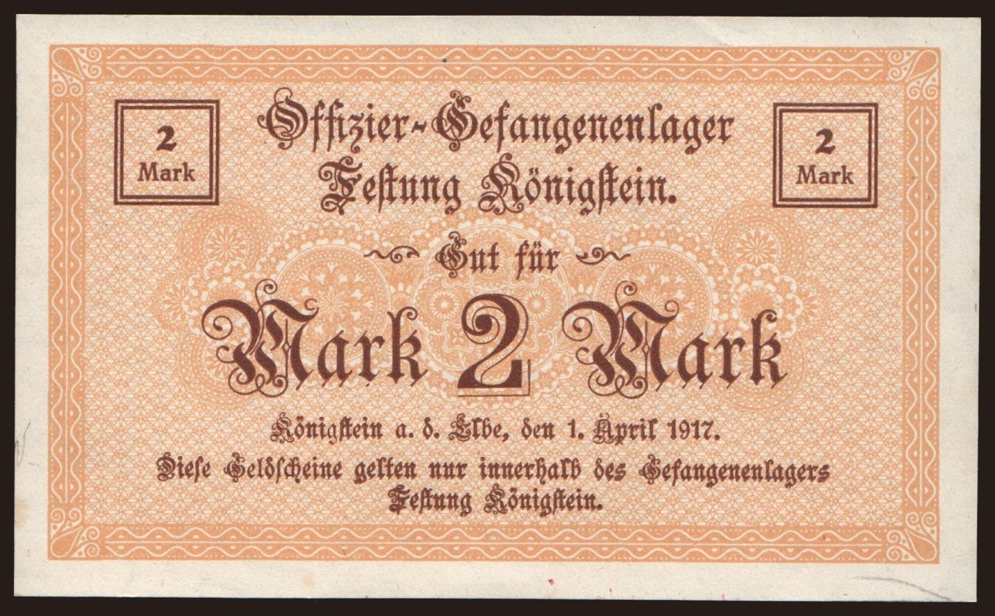 Königstein, 2 Mark, 1917