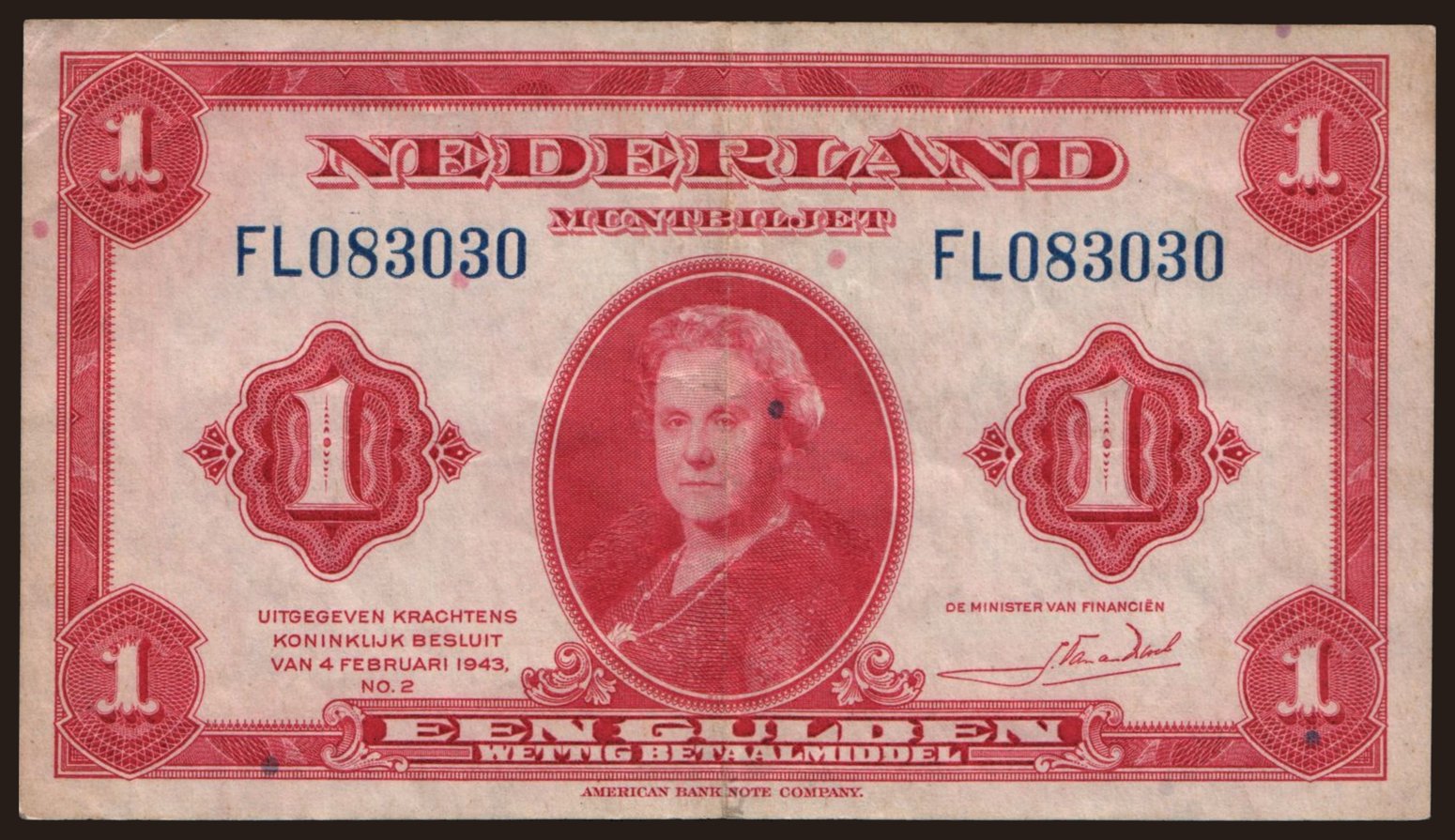 1 gulden, 1943