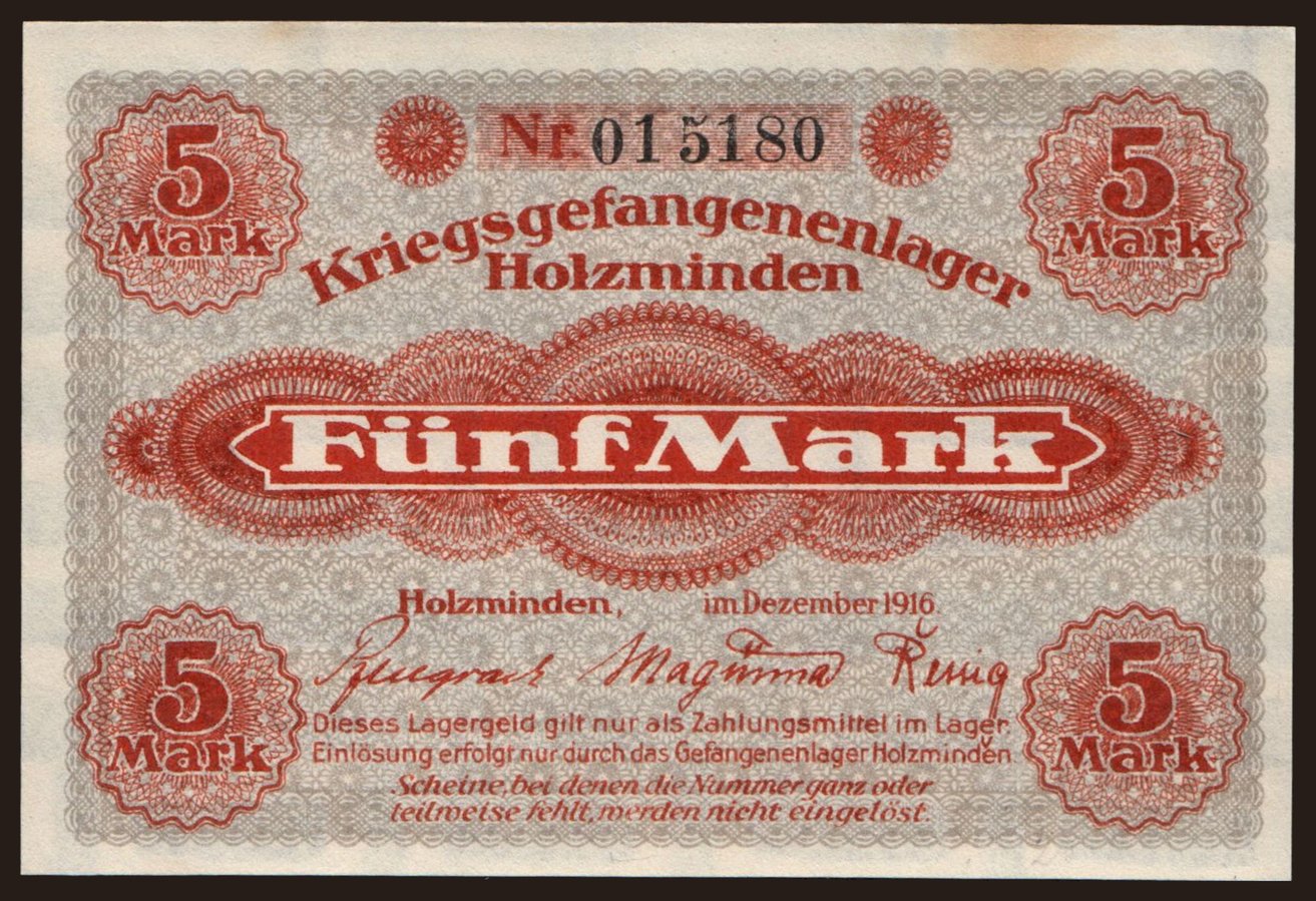 Holzminden, 5 Mark, 1916