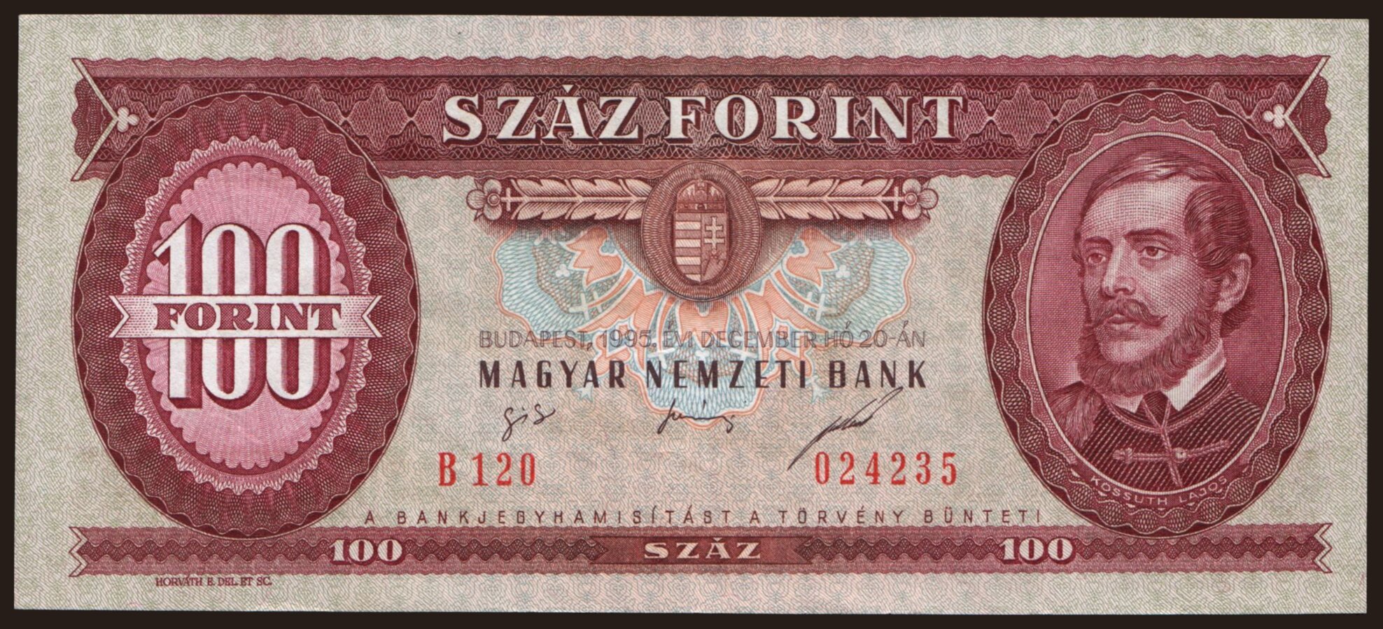 100 forint, 1995