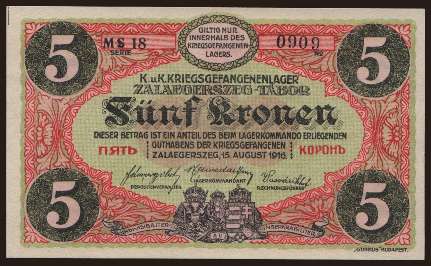 Zalaegerszeg, 5 Kronen, 1916