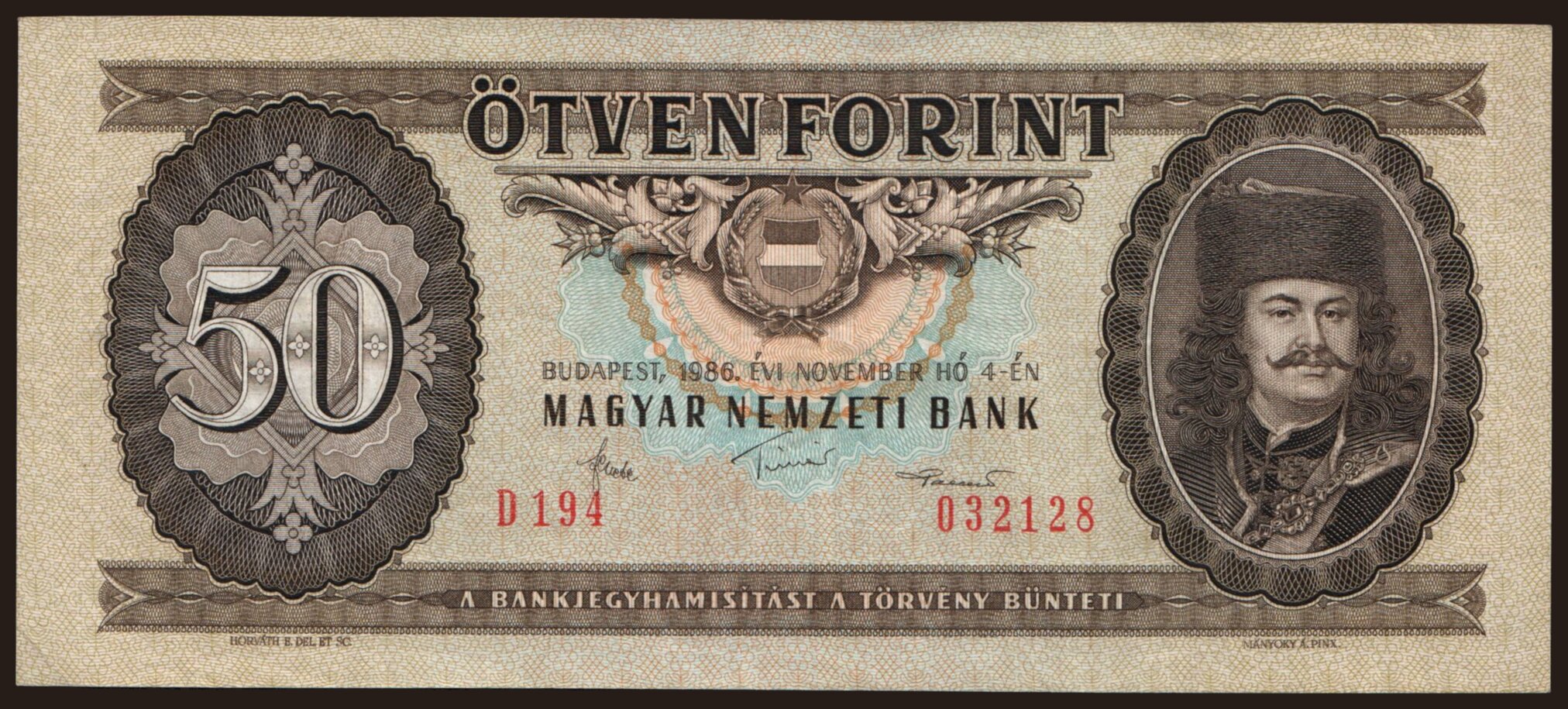 50 forint, 1986