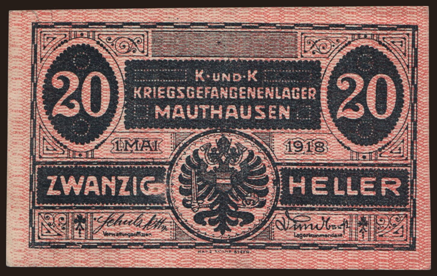 Mauthausen, 20 Heller, 1918