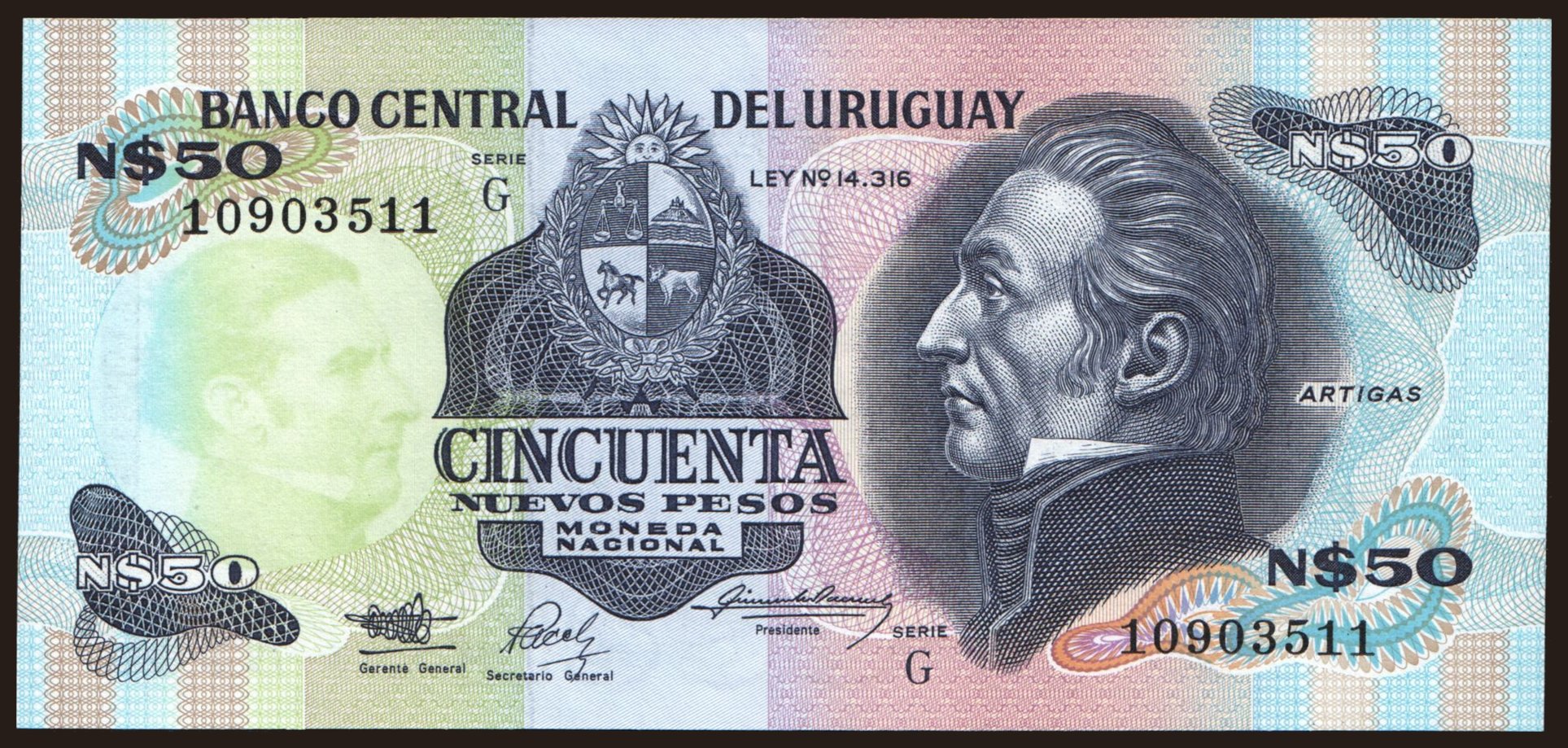 50 pesos, 1989