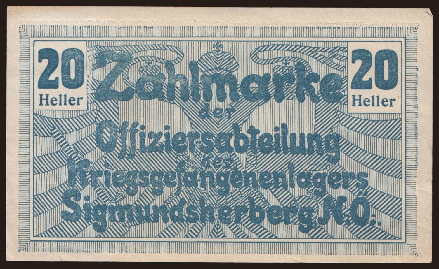 Sigmundsherberg, 20 Heller, 1915