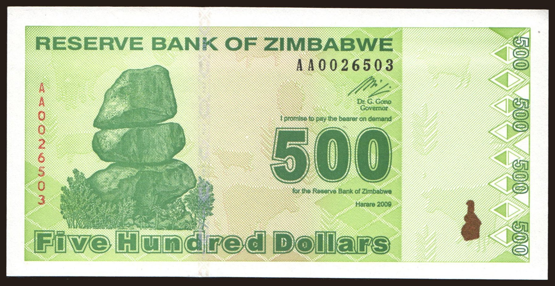 500 dollars, 2009