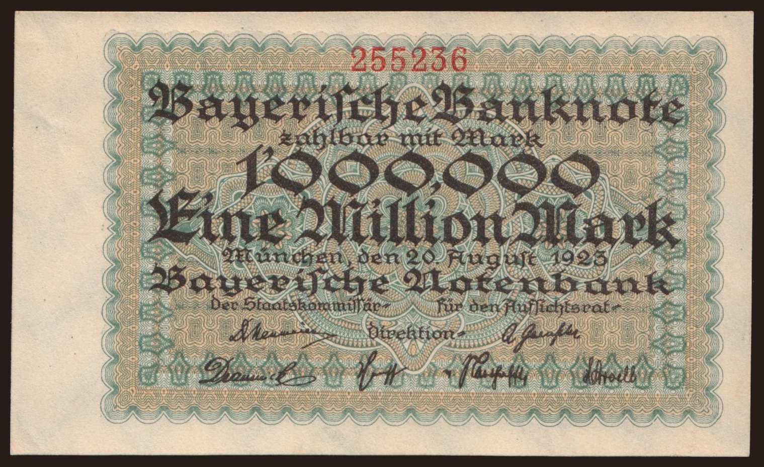 Bayerische Notenbank, 1.000.000 Mark, 1923