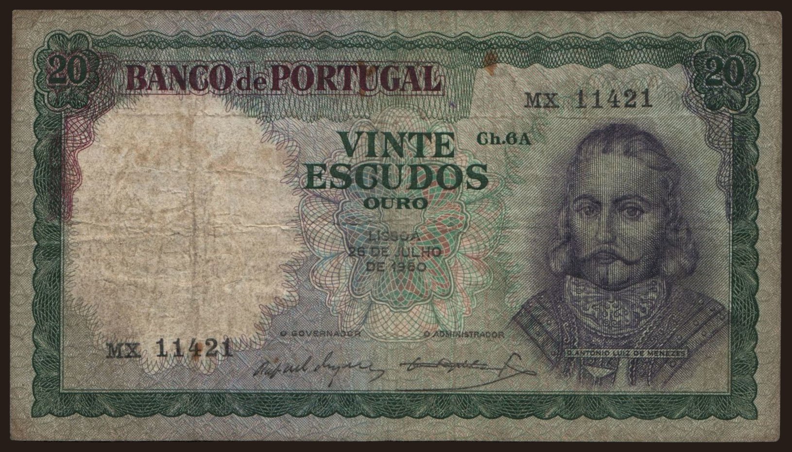 20 escudos, 1960