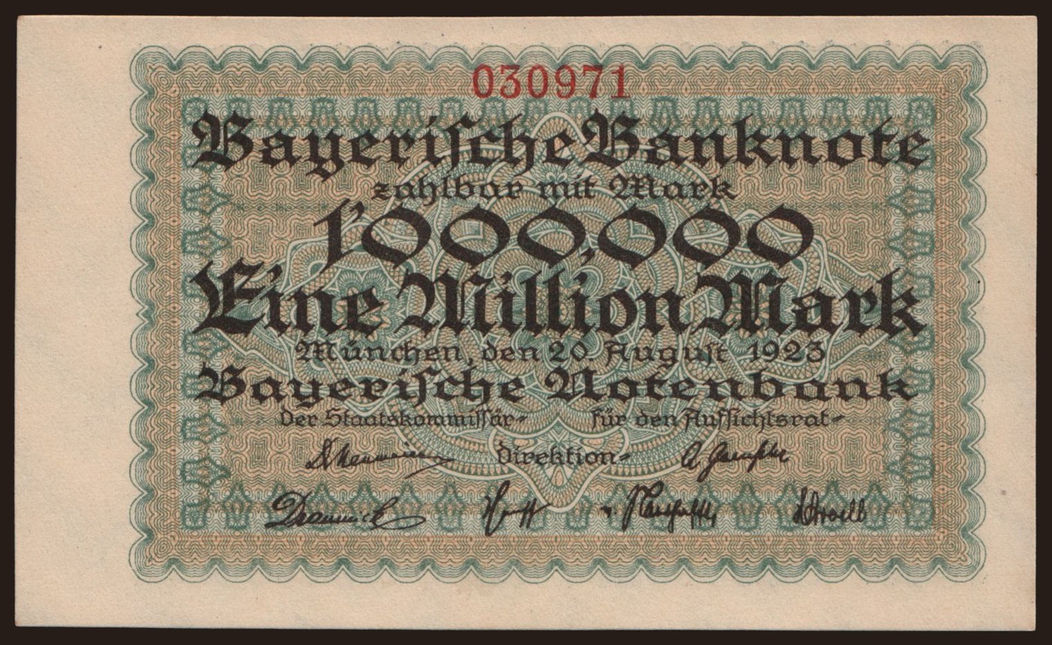 Bayerische Notenbank, 1.000.000 Mark, 1923