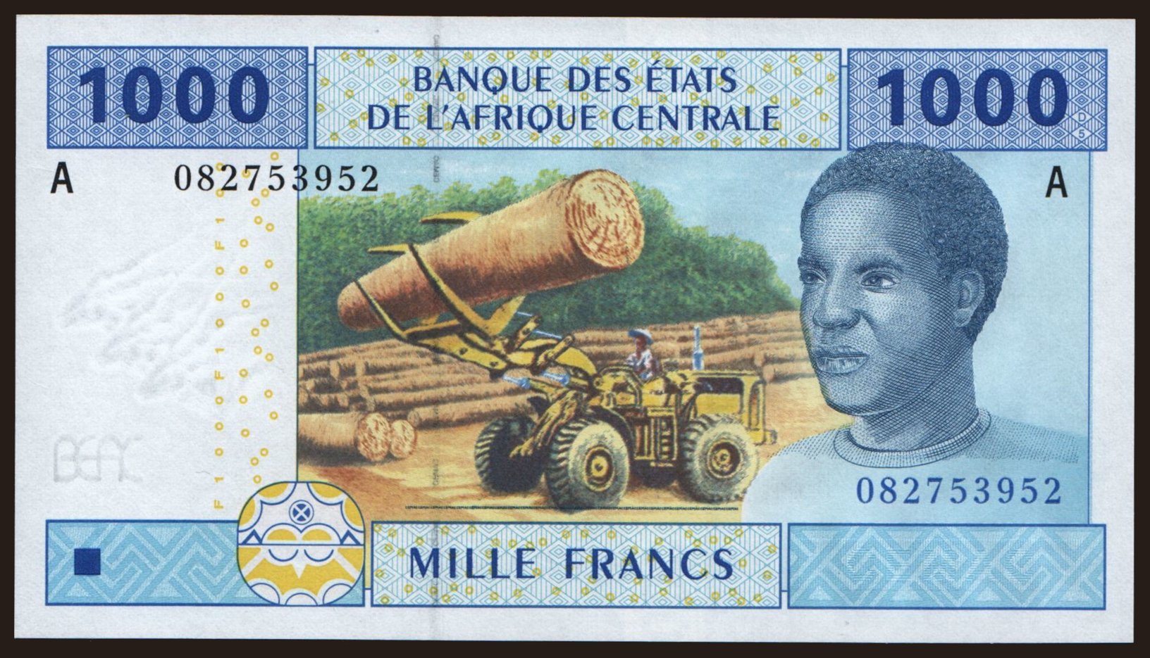 Gabon, 1000 francs, 2002