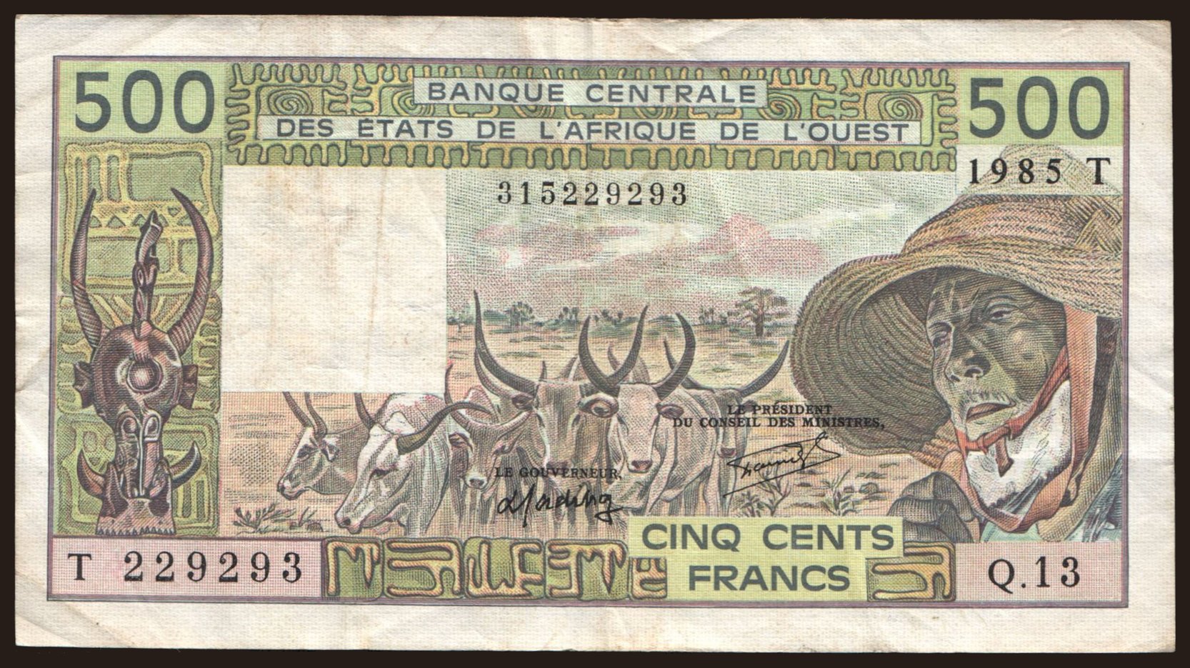 Togo, 500 francs, 1985