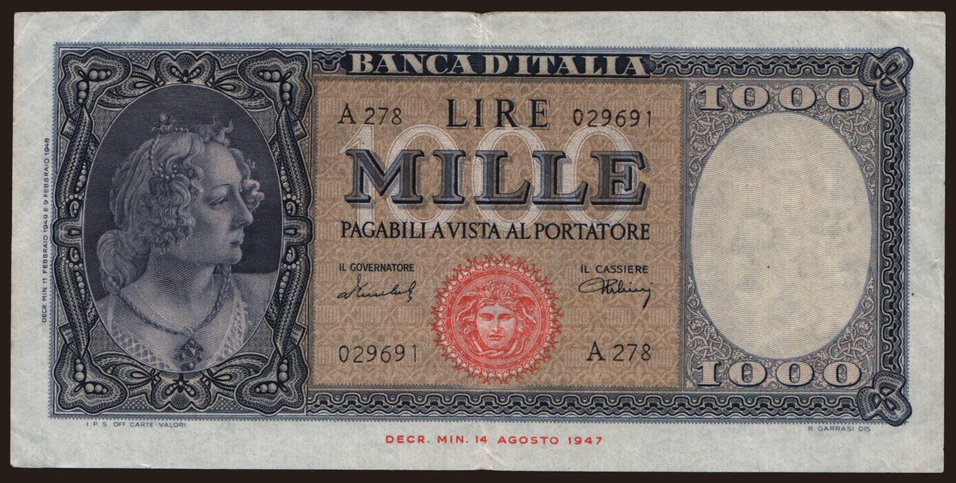 1000 lire, 1949