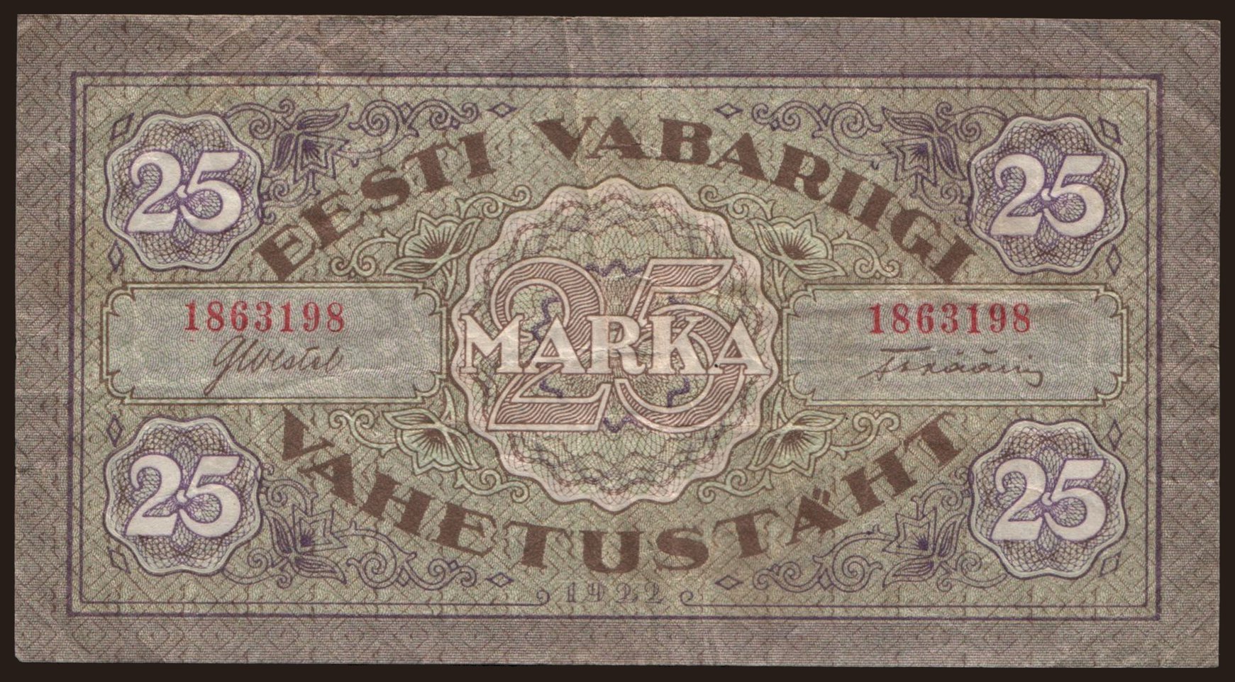 25 marka, 1922