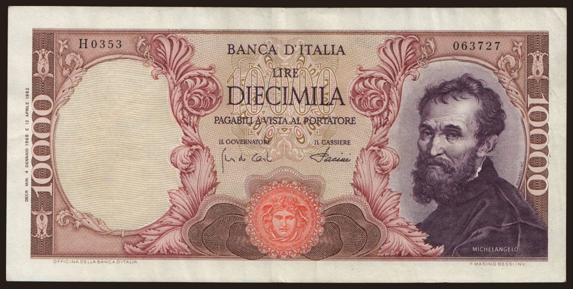 10.000 lire, 1968
