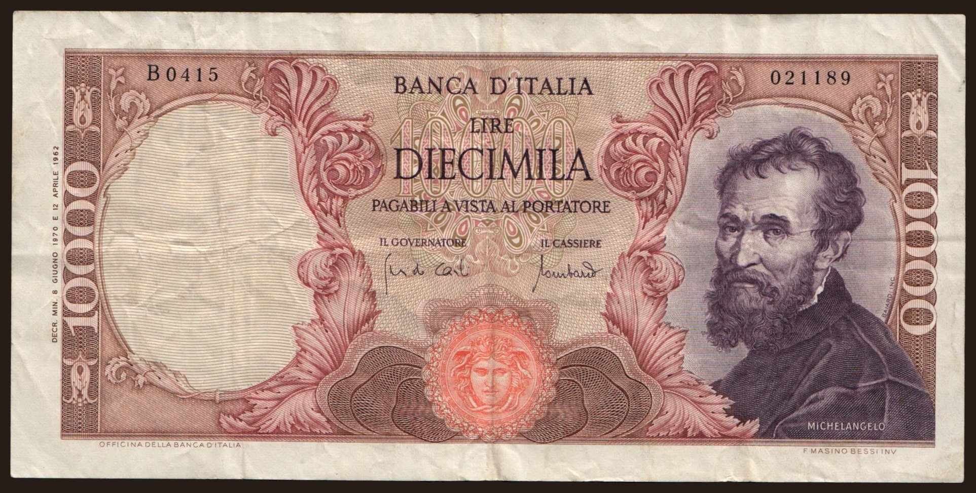 10.000 lire, 1970