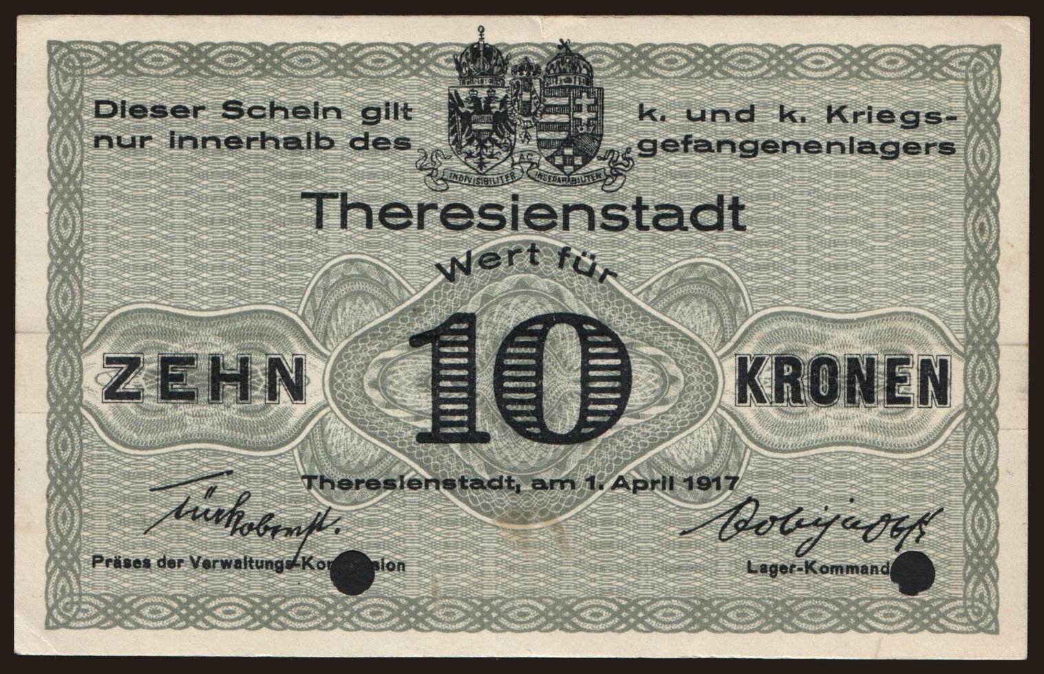 Theresienstadt, 10 Kronen, 1917
