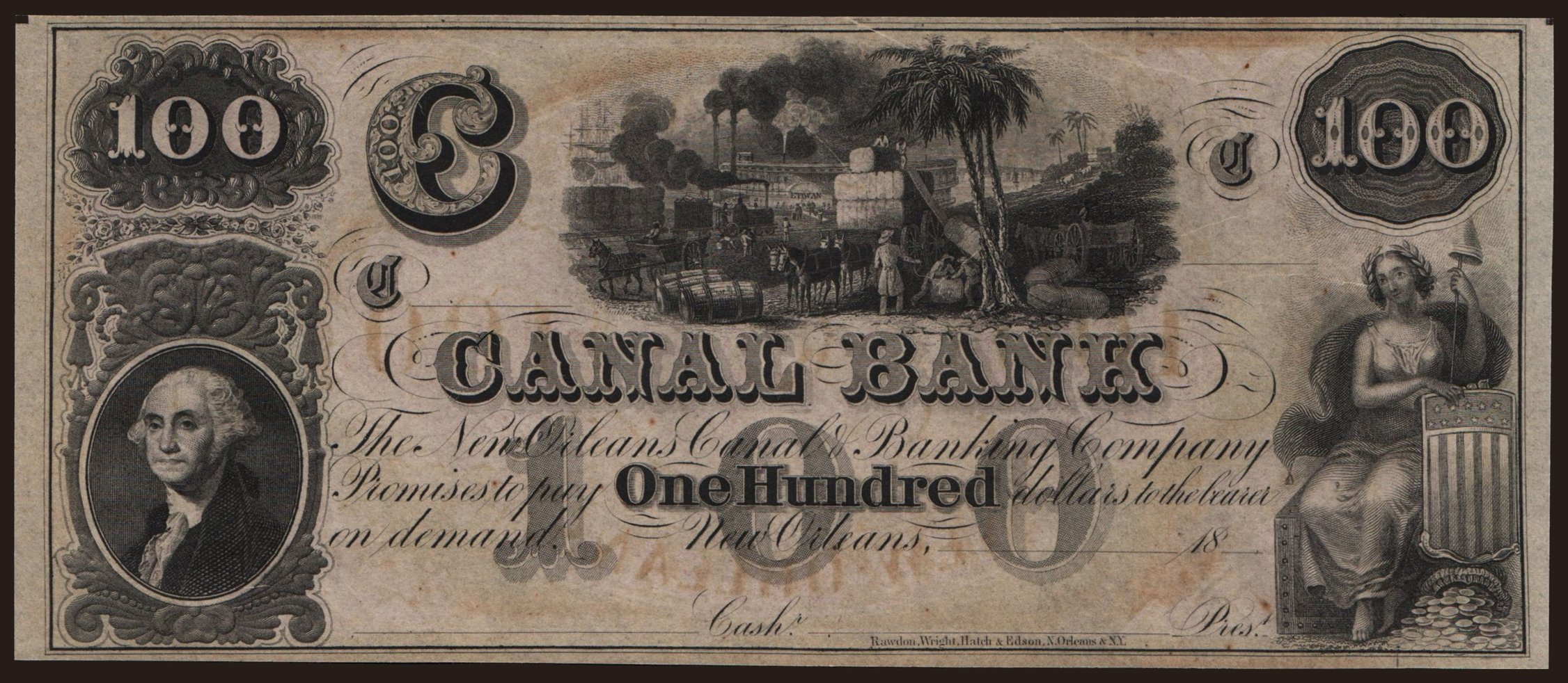 New Orleans/ Canal Bank, 100 dollars, 18xx