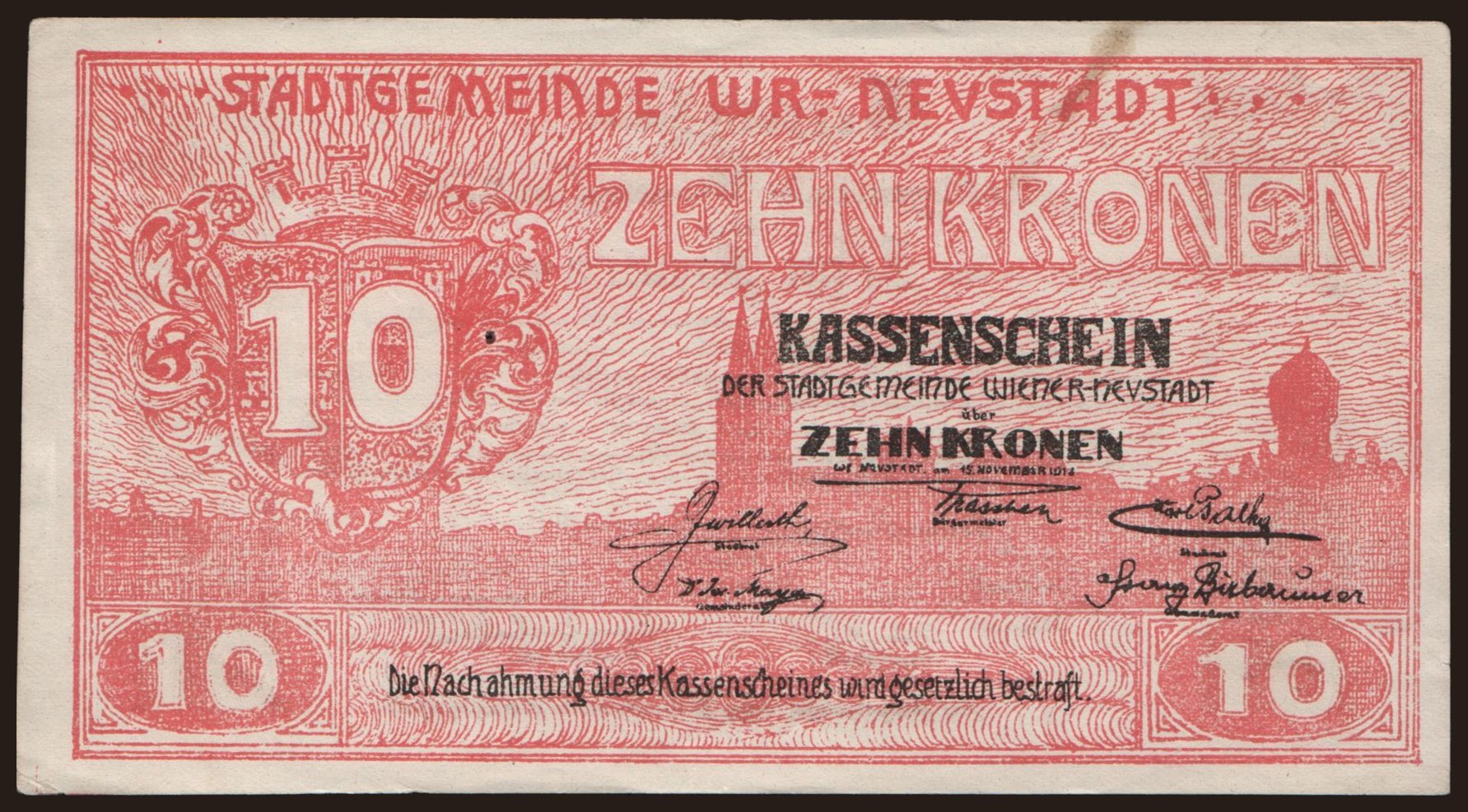 Wiener-Neustadt, 10 Kronen, 1918