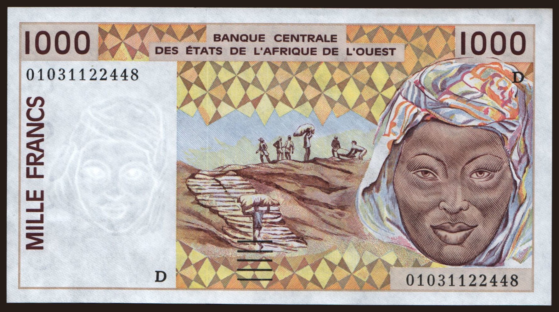 Mali, 1000 francs, 2001