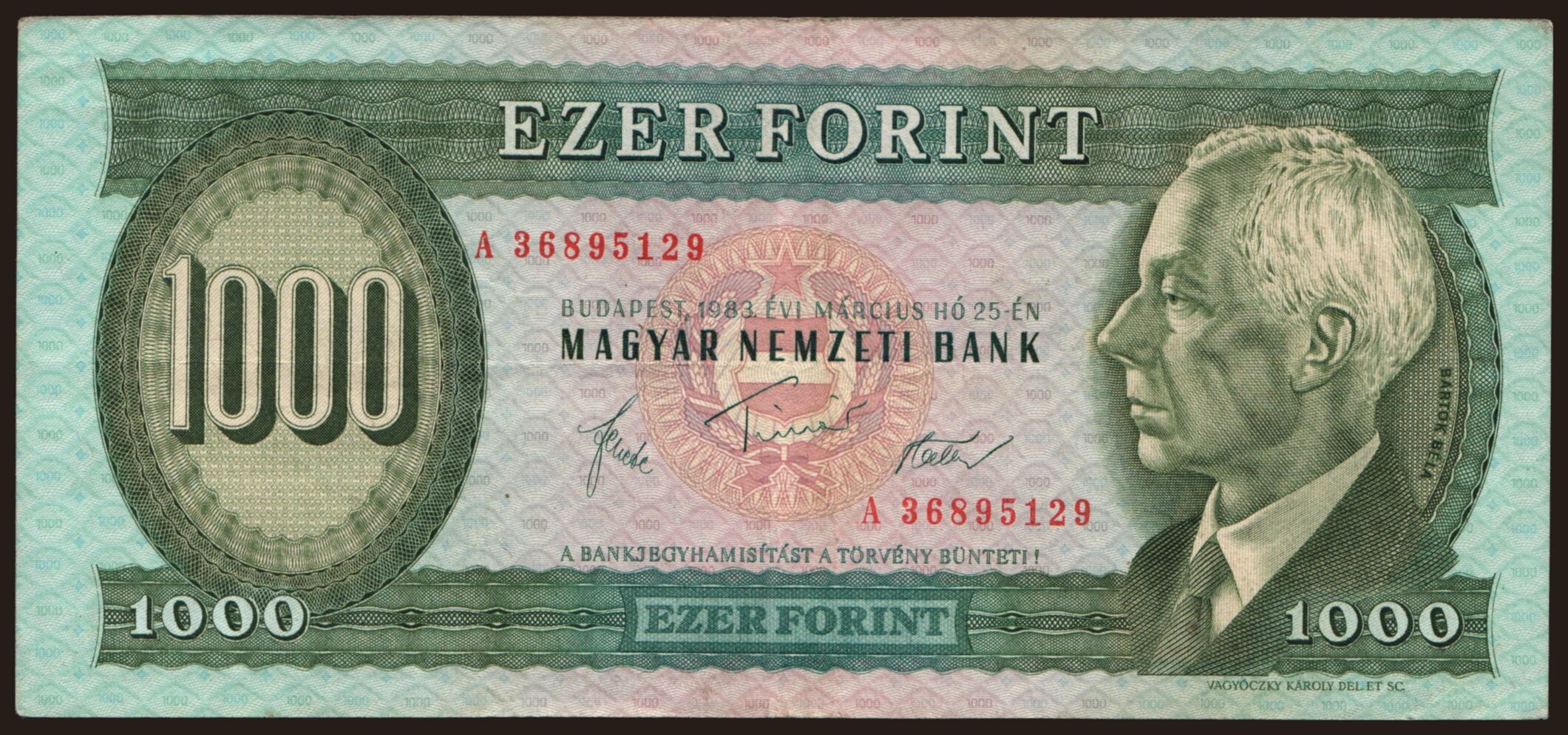 1000 forint, 1983