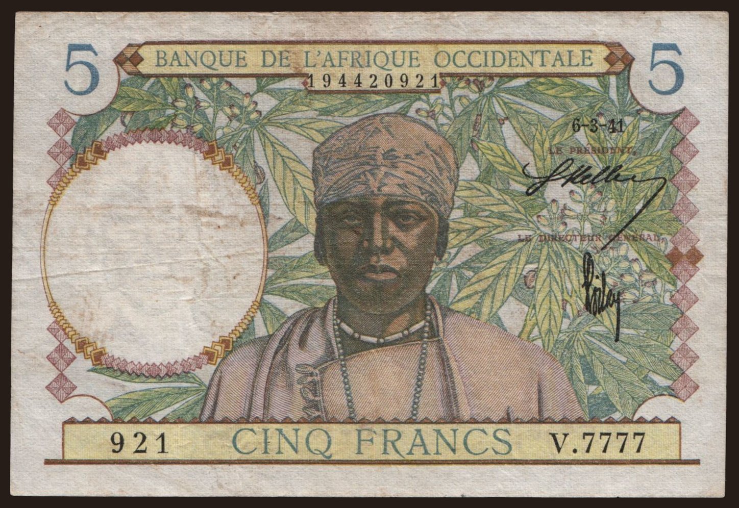 5 francs, 1941