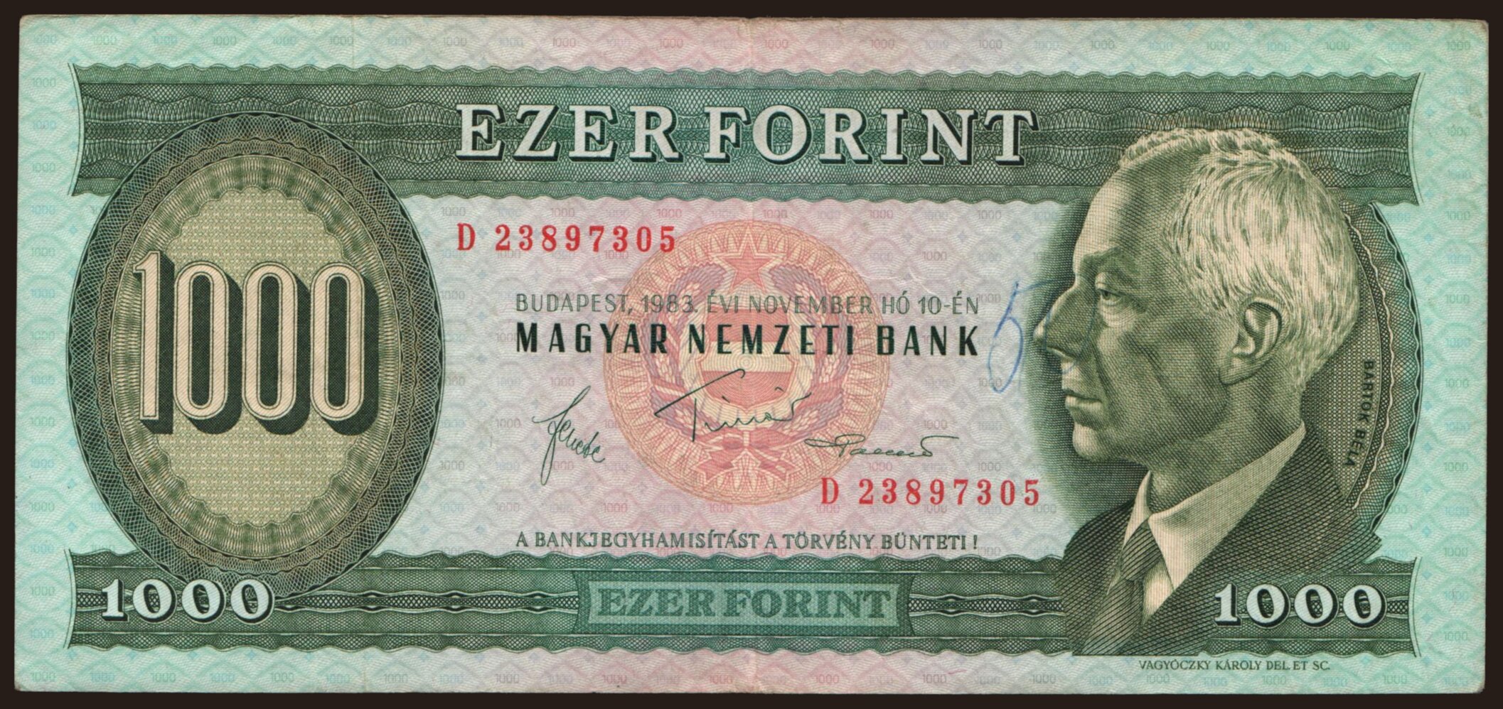 1000 forint, 1983