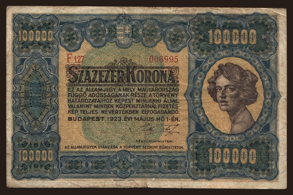 100.000 korona, 1923