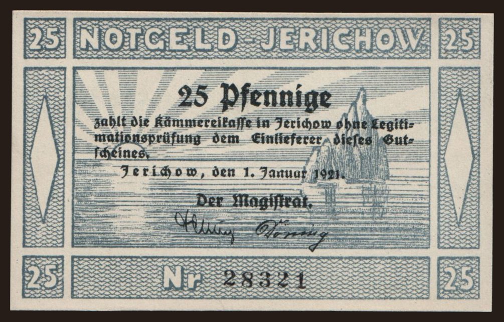 Jerichow, 25 Pfennig, 1921