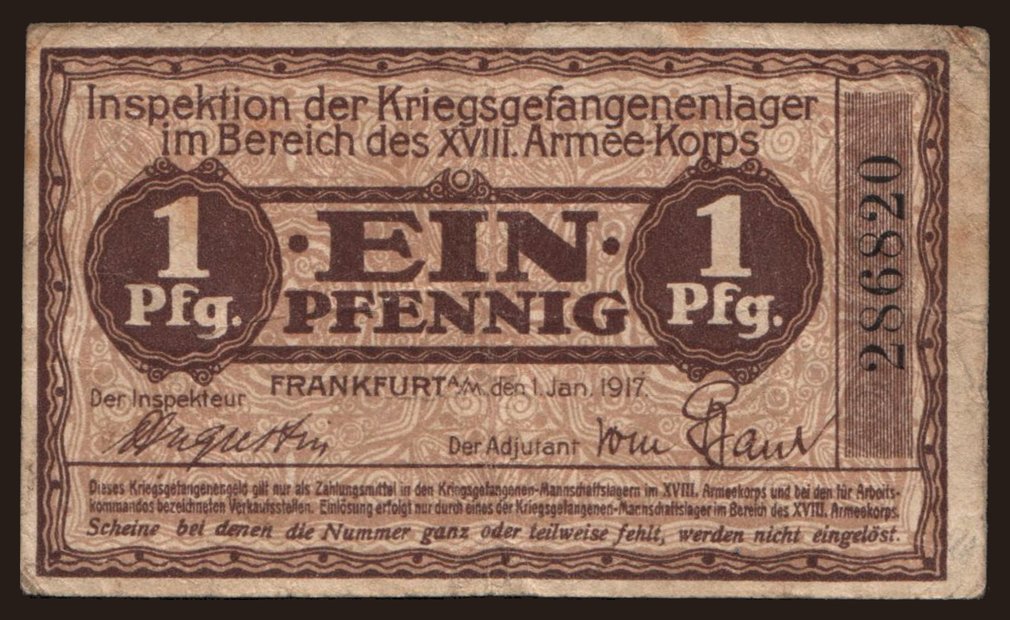 Frankfurt a M., 1 Pfennig, 1917