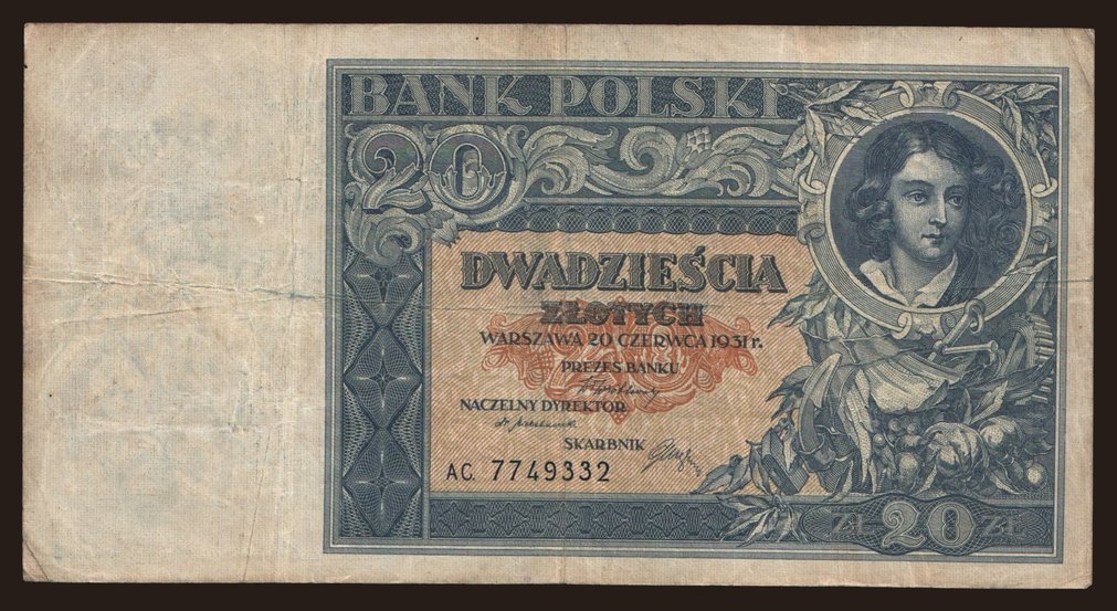 20 zlotych, 1931