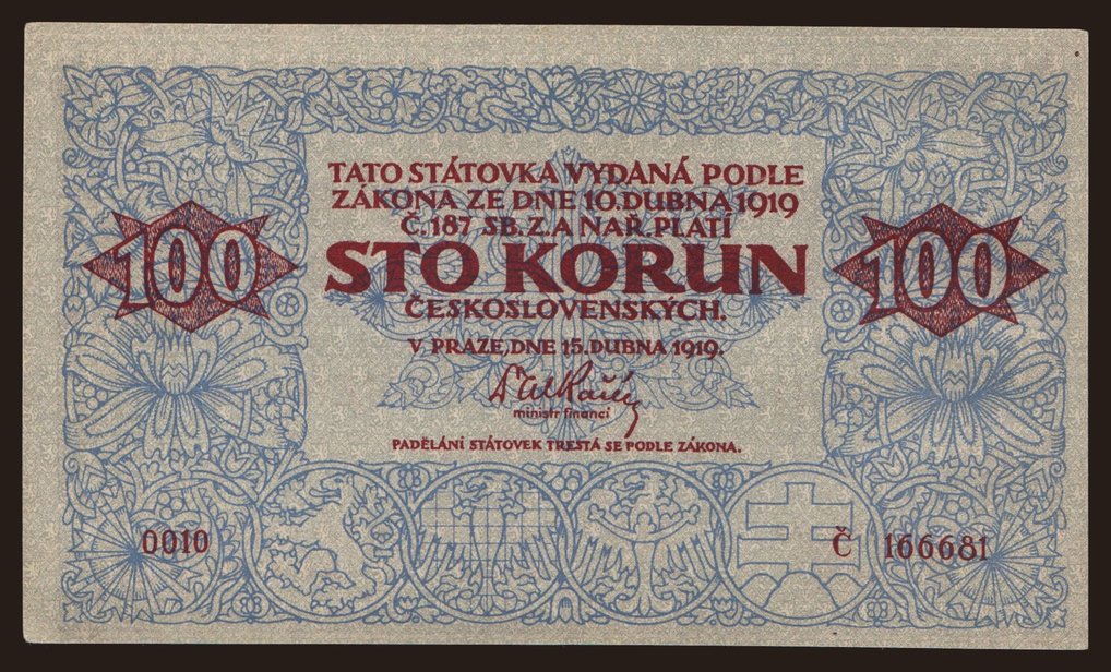 100 korun, 1919, falsum