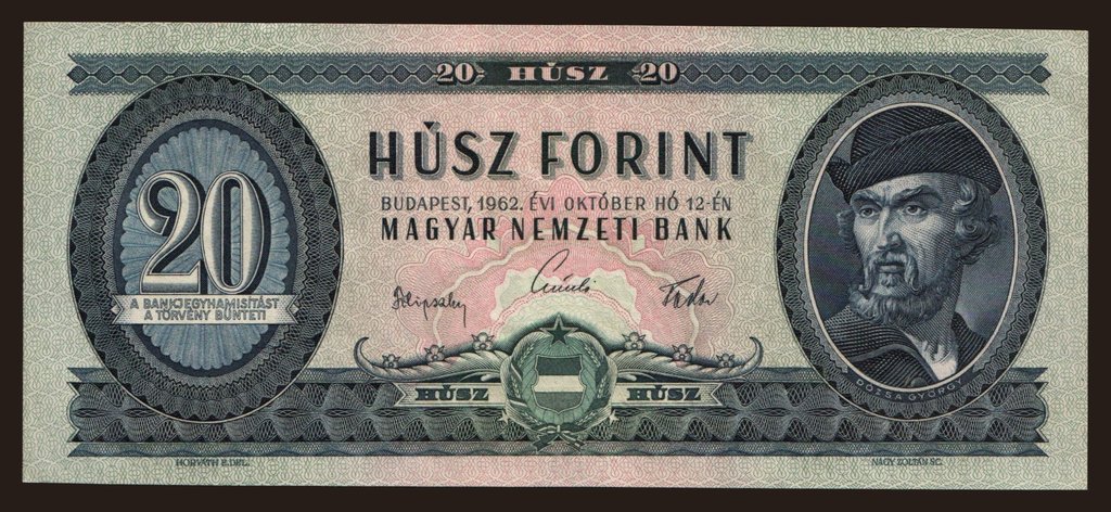 20 forint, 1962