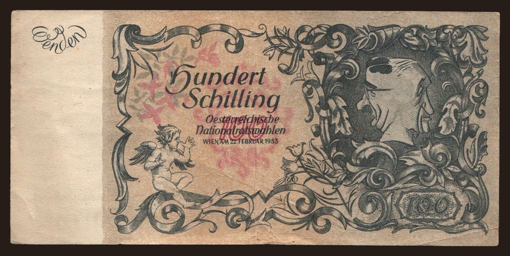 Volksopposition, 100 schilling, 1953