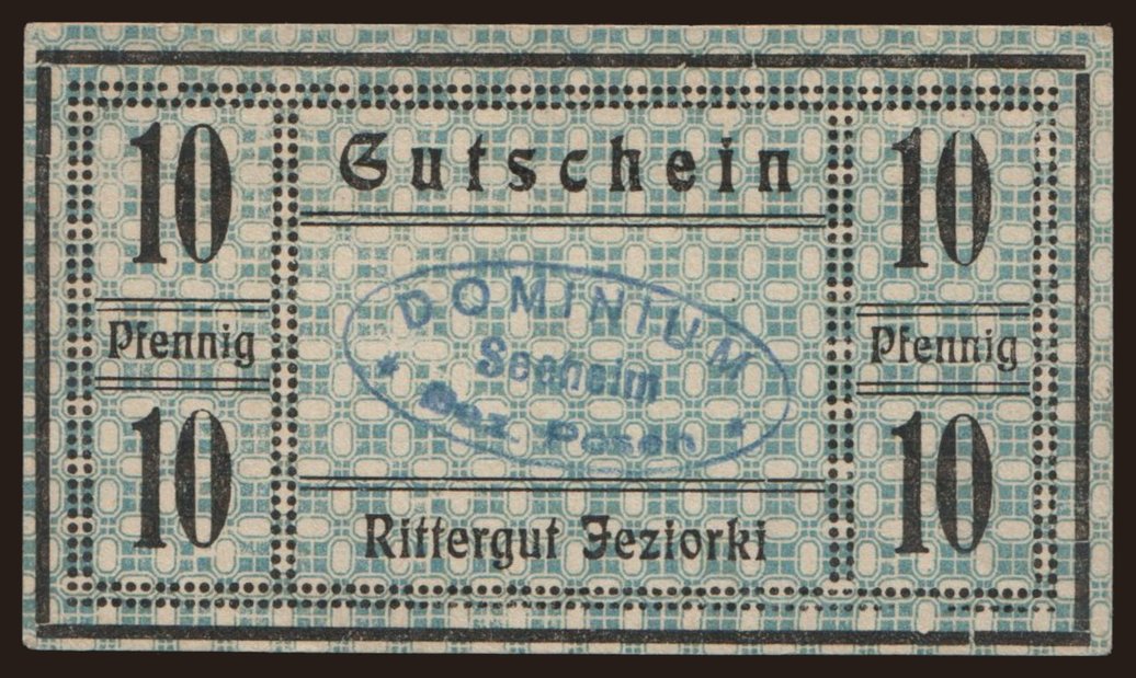 Seeheim/ Rittergut Jeziorki, 10 Pfennig, 1920