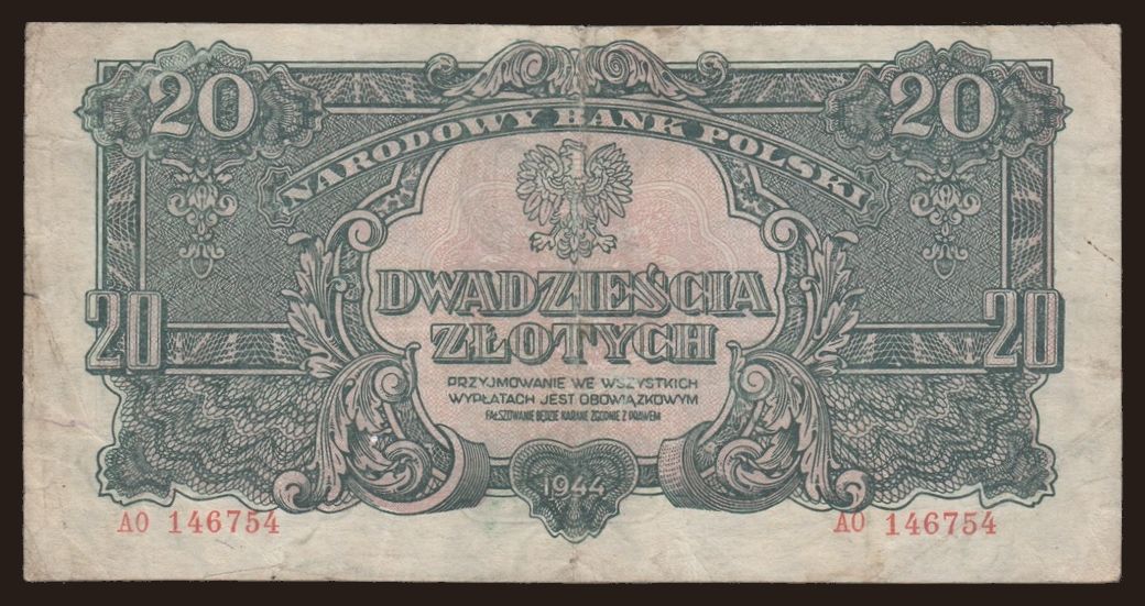 20 zlotych, 1944