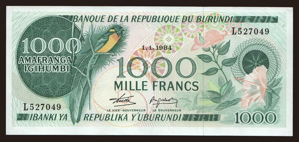 1000 francs, 1984