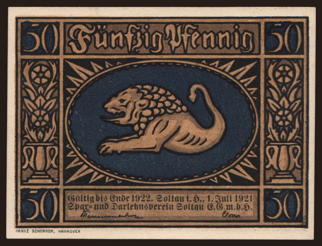 Soltau/ Spar- und Darlehns-Verein e.G.m.b.H., 50 Pfennig, 1918