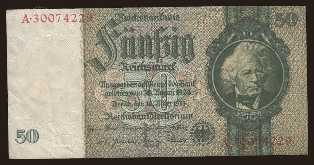 50 reichsmark, 1933, L/A