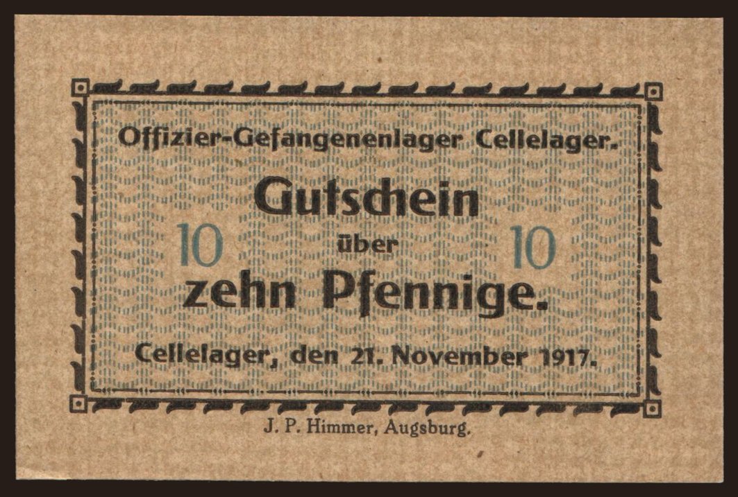 Cellelager, 10 Pfennig, 1917