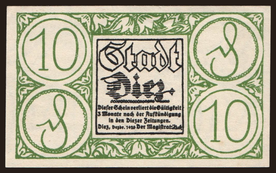 Diez, 10 Pfennig, 1920